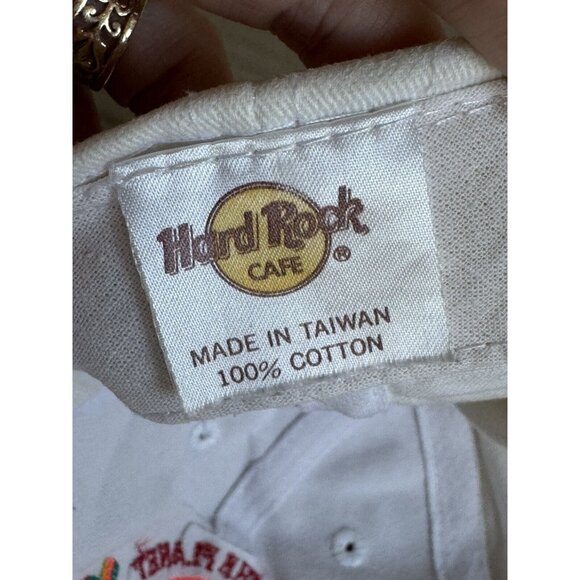 Hard Rock Cafe Hat Cap Mens White Strap Back Vintage 90s Las Vegas Made Taiwan - Picture 8 of 9